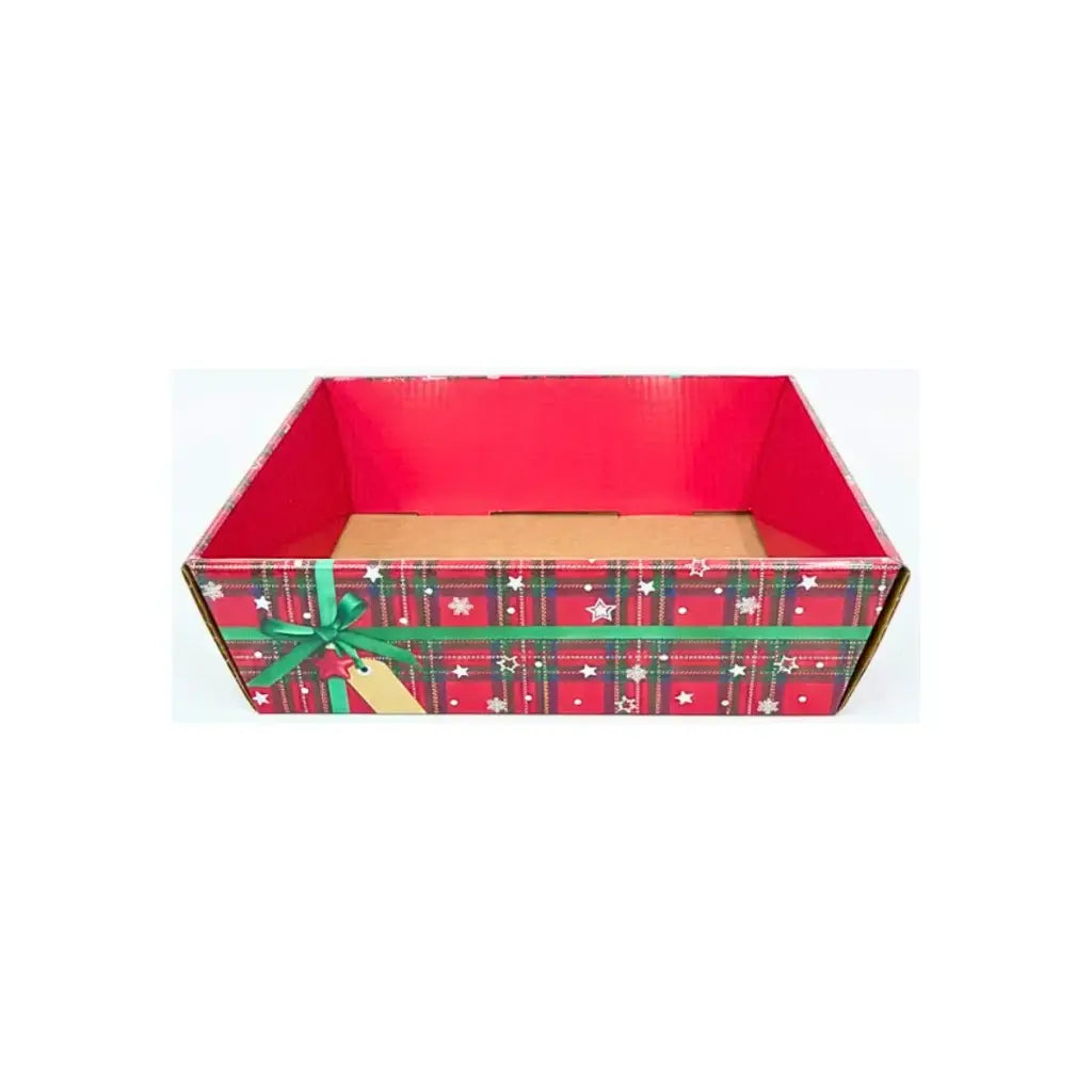 Medium Christmas Tartan Card Tray - including Acetate Lid