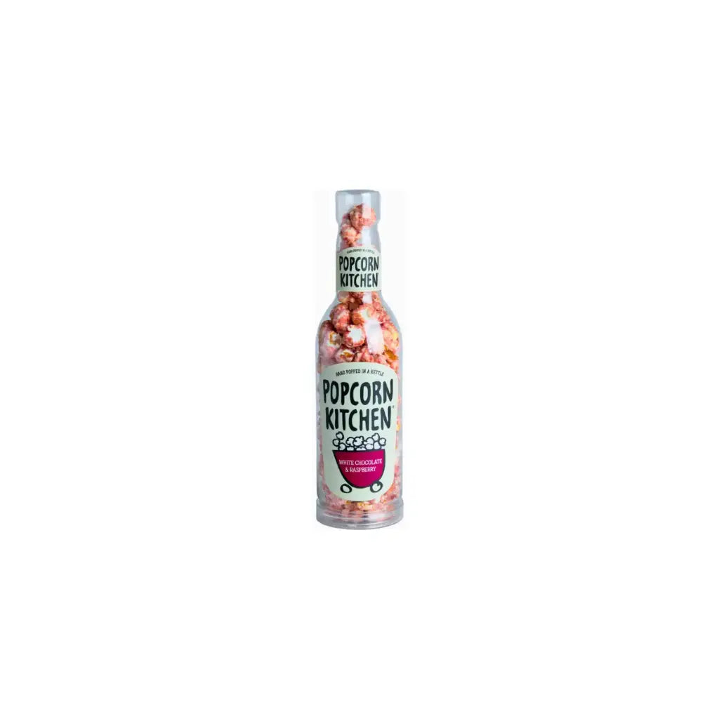 Popcorn Kitchen White Chocolate & Raspberry Gift Bottle 80g