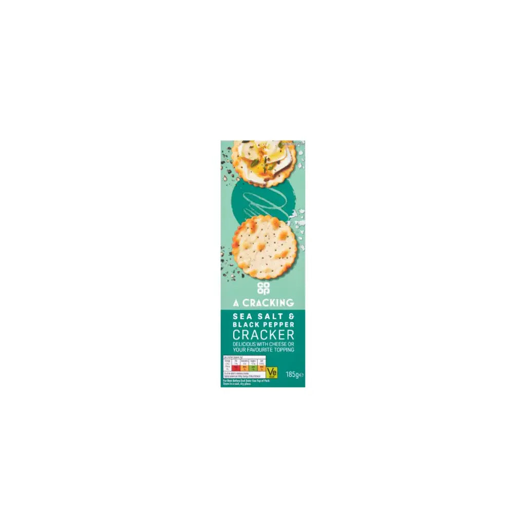 Co-op Cracked Black Pepper Scalloped Crackers 185g
