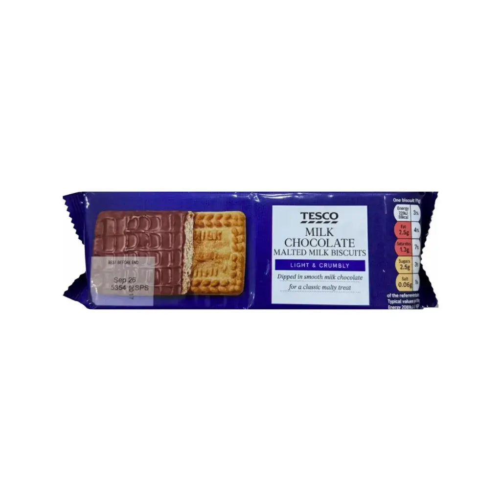 Tesco Milk Chocolate Coated Malted Milk Biscuit 250g