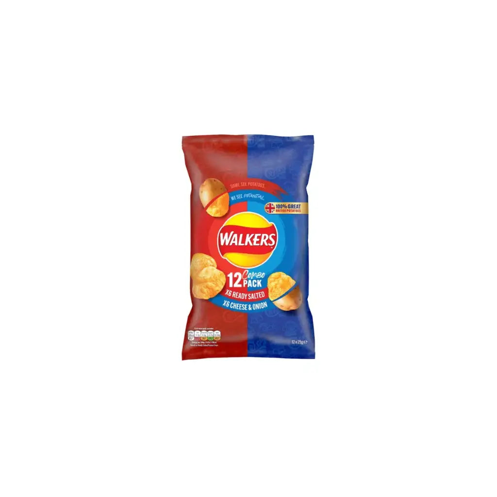 Walkers Ready Salted & Cheese & Onion Multipack Crisps 25g