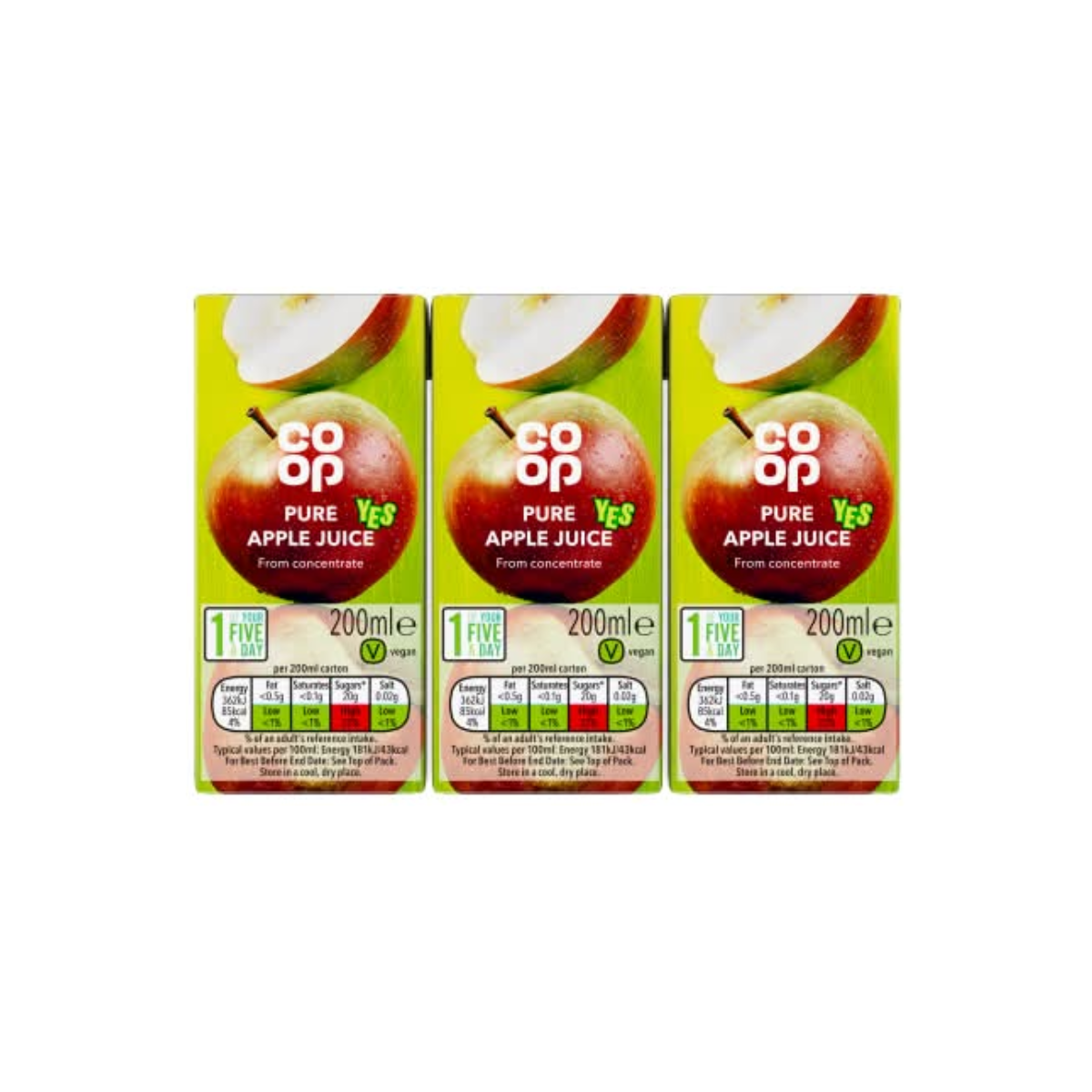 Co-op Pure Apple Juice 3x200ml