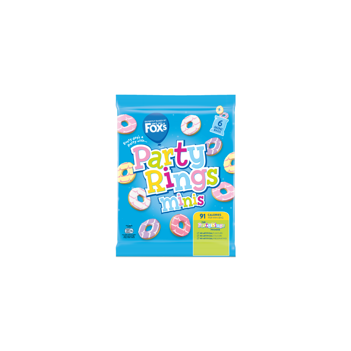 Fox's Party Rings Minis 6Pk x 21g