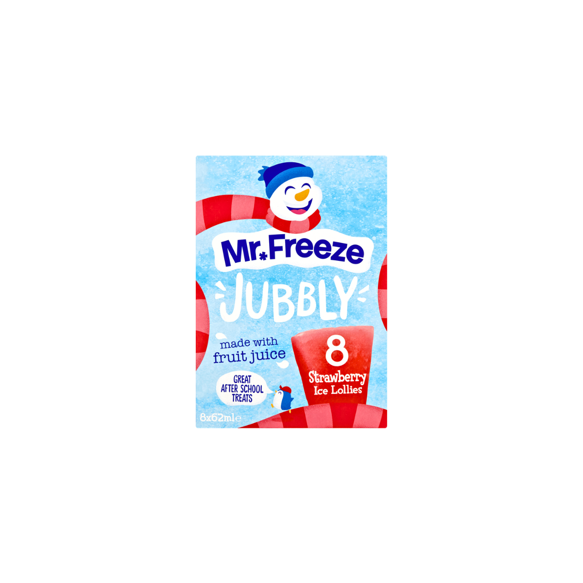 Jubbly Strawberry Ice Lollies 8x62ml