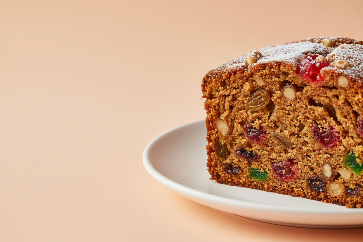 the cake should be on the right