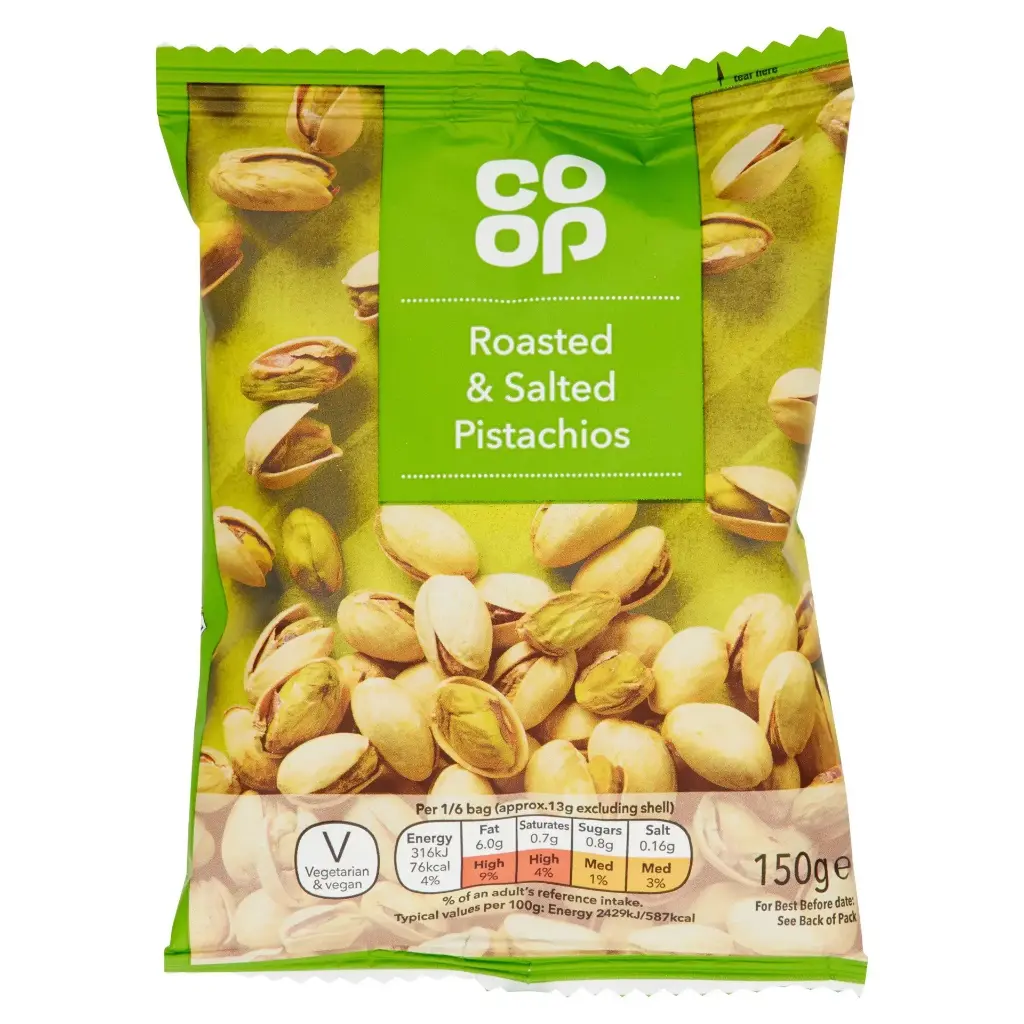 Co Op Roasted & Salted Pistachios 150G