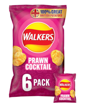 Walkers Prawn Cocktail Multipack Crisps 6x25g