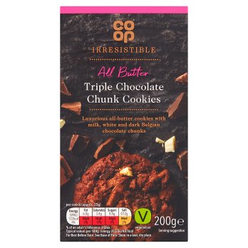 Co Op Irresistible Triple Choc Cookies 200G